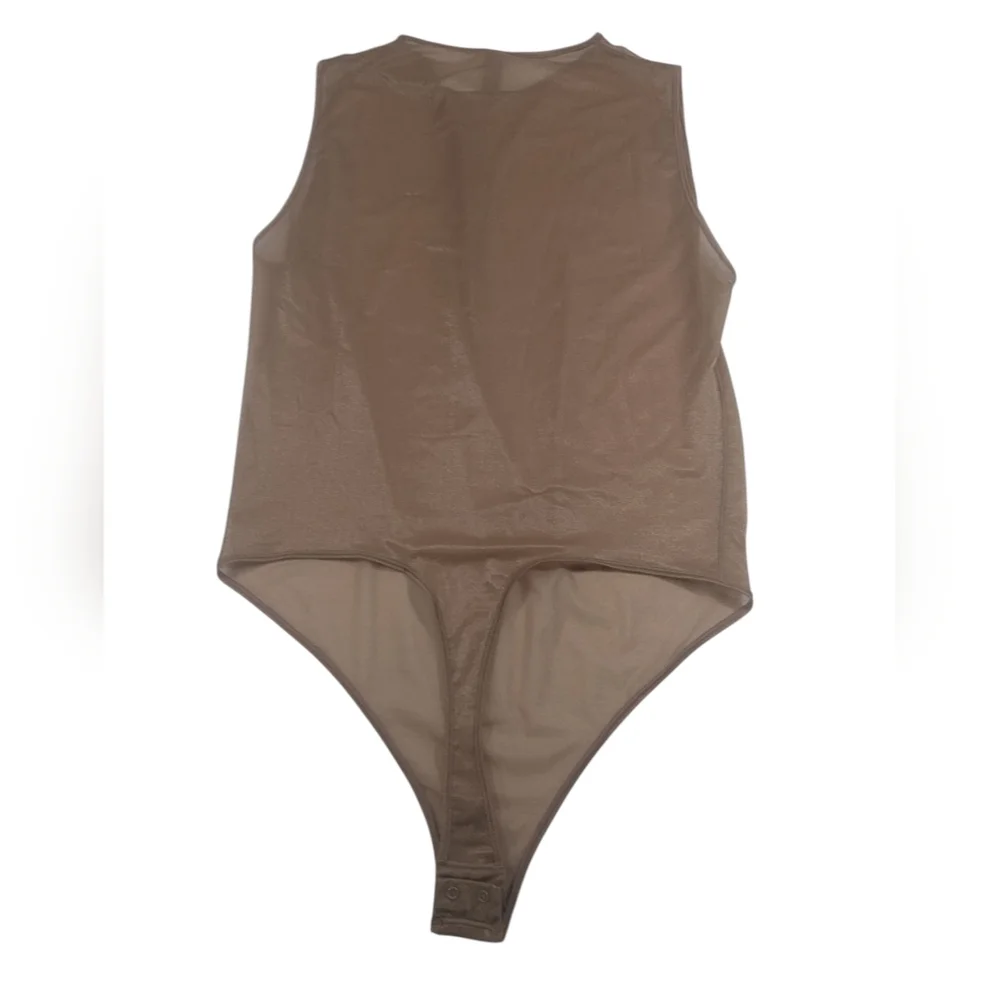 Skims Jelly Sheer Crewneck Thong Bodysuit Sleeveless Shapewear Sienna Size 4x